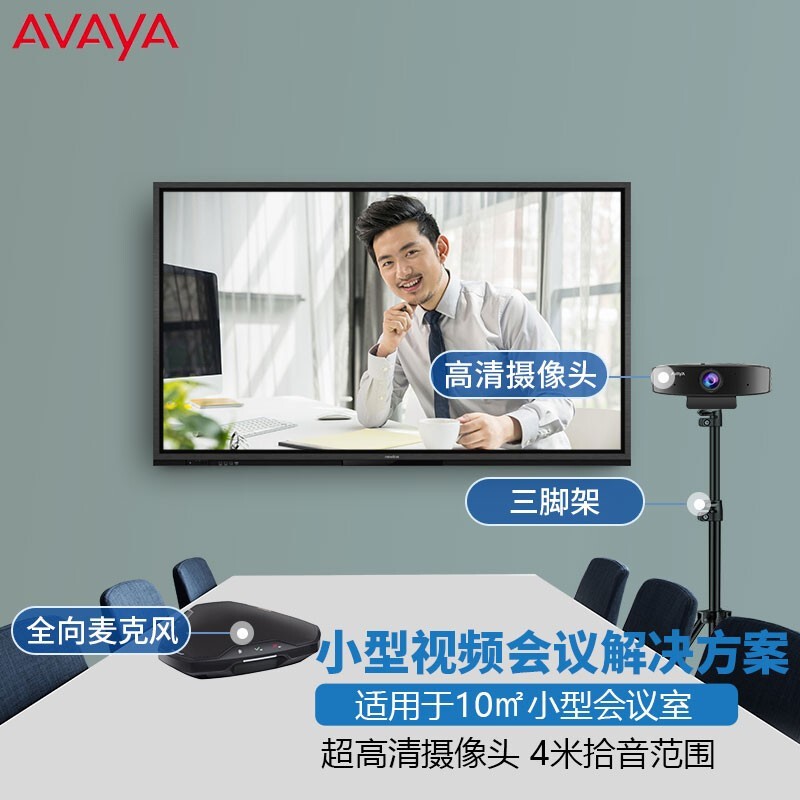 亚美亚(Avaya)小型视频会议解决方案（ 全向麦克风B109+Avaya高清摄像头HC010）适用于10㎡小型会议室，3-7天可交付