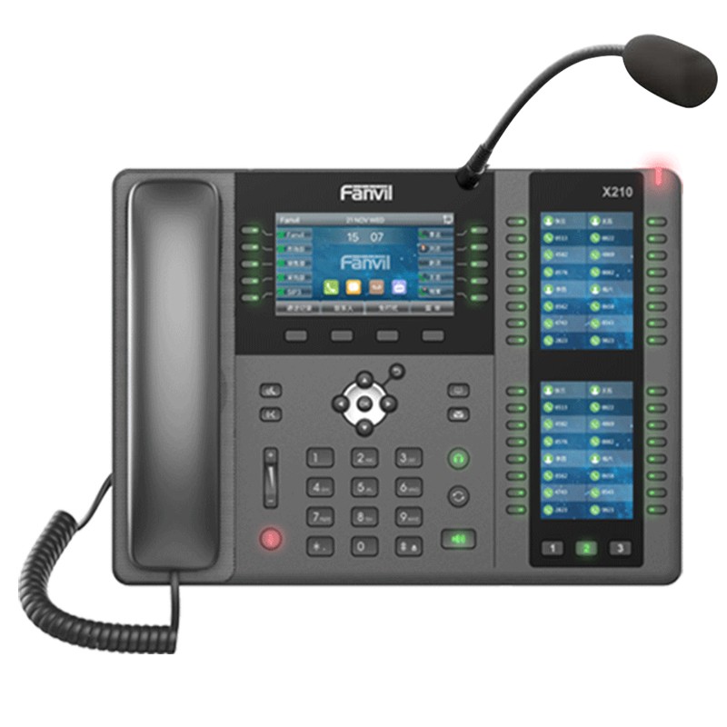 Fanvil 方位 x210i IP网络电话机 SIP电话机 VIOP话机 IPPBX电话机 商务办公 酒店 3个彩色屏幕20条线路 默认无电源