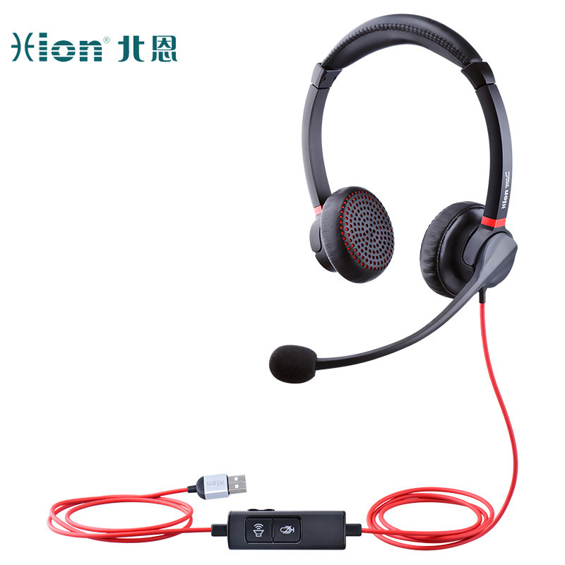 北恩（HION）H730D 头戴式双耳话务耳机/双麦智能降噪客服耳麦/话务员电脑耳机/在线教育培训/电销耳麦-USB